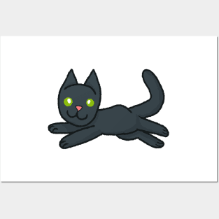 Floppy Cat [Black] Posters and Art